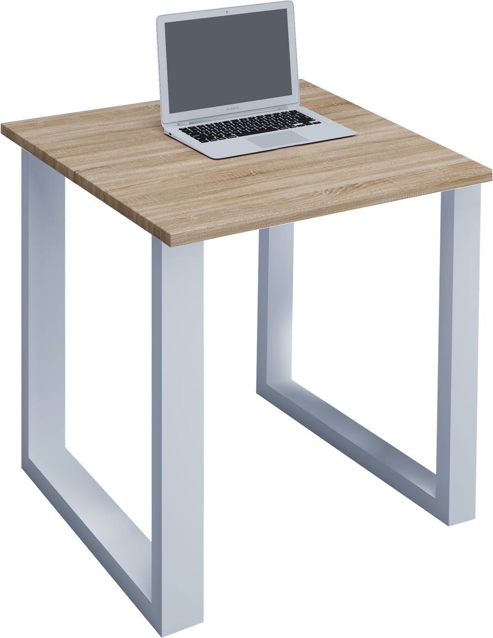 VCM Schreibtisch Lona 80x50 U-Fußgestell Sonoma-Eiche/weiß