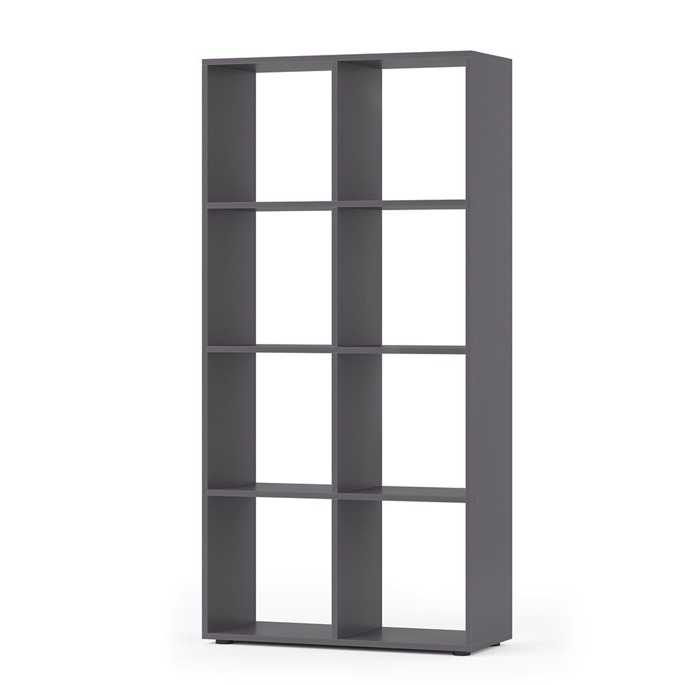 Vicco Raumteiler Bücherregal Standregal SCUTUM 8 Fächer Grau