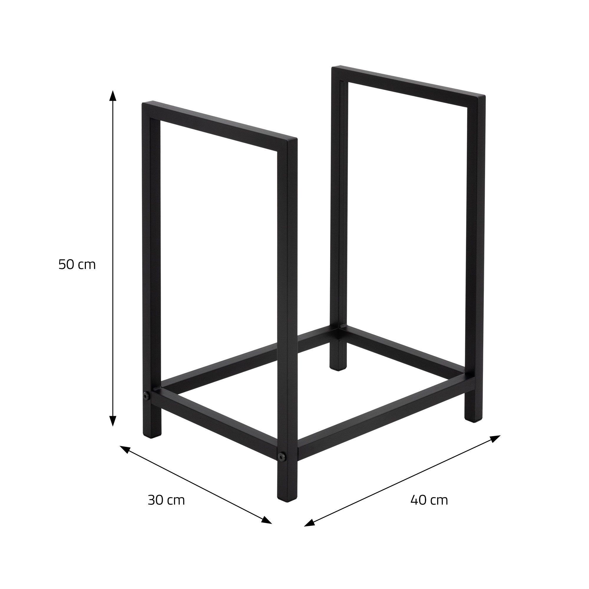 ML-DESIGN Kaminholzregal Brennholzregal Holzaufbewahrung Kaminholzständer Kaminholzhalter, BxTxH:40x30x50 cm, Dunkelgrau 40x50x30cm rechteckig Metall Innen/Außen