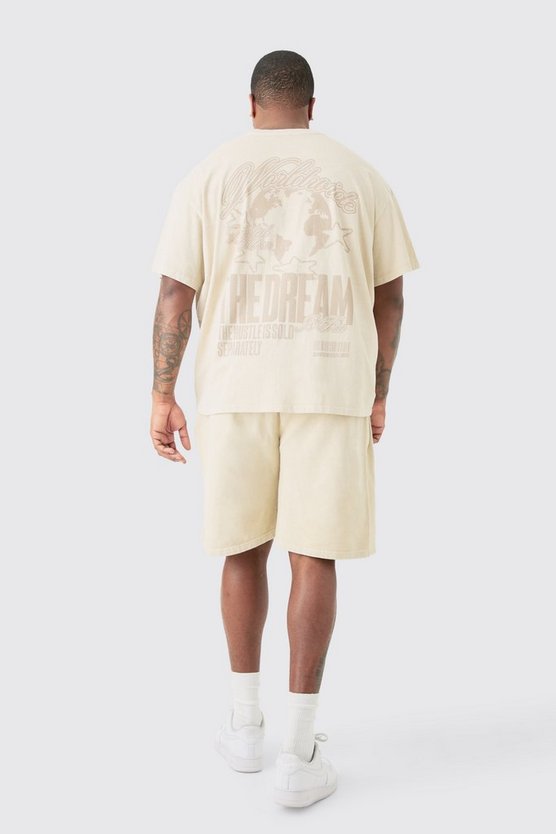 Plus Oversize T-Shirt mit Dream Worldwide Print