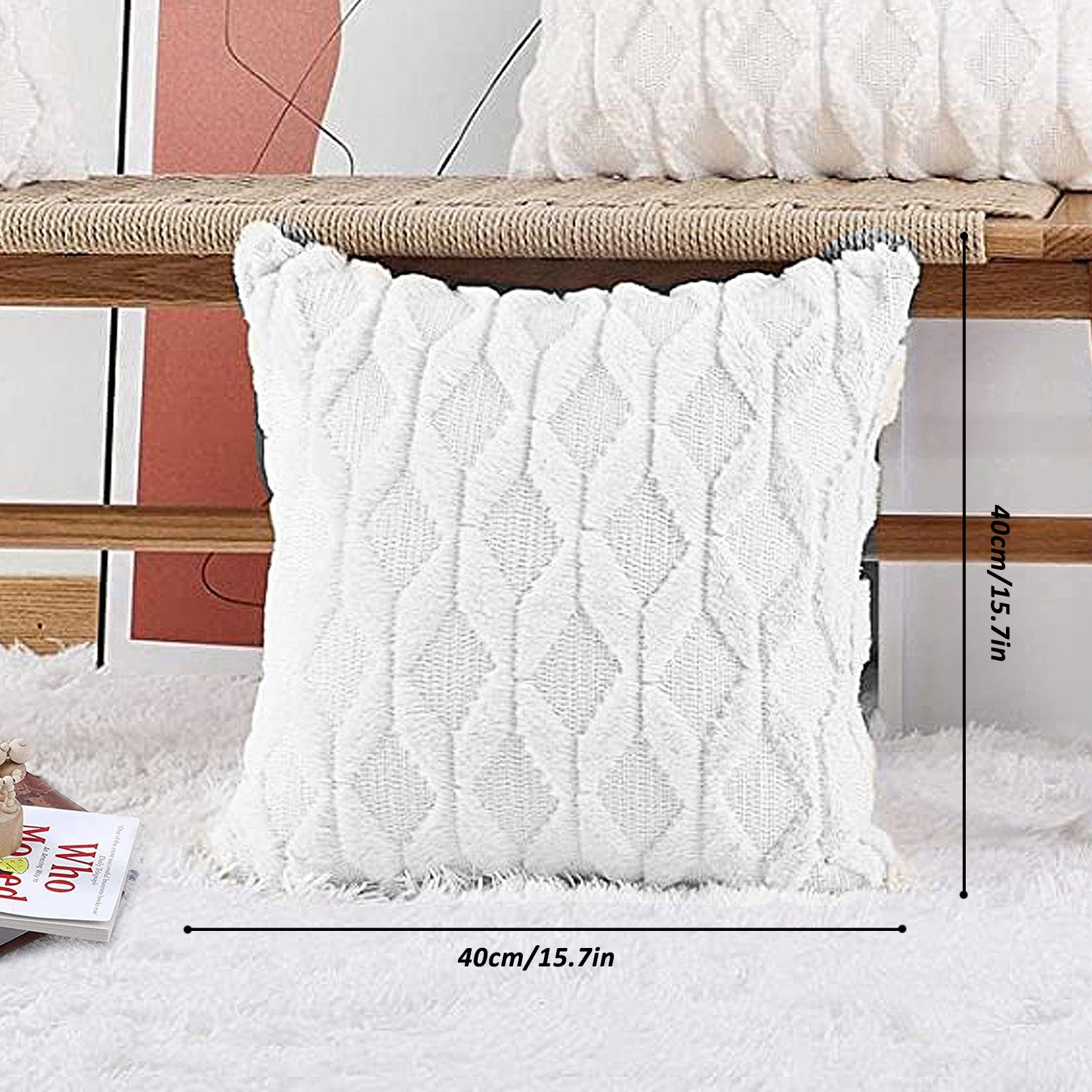 Kissenbezüge Kissenbezüge Plüsch Raute Kissenbezug Dekorative Zierkissenbezüge, CALIYO (2 Stück), Kopfkissenbezug für Sofa/Wohnzimmer/Schlafzimme