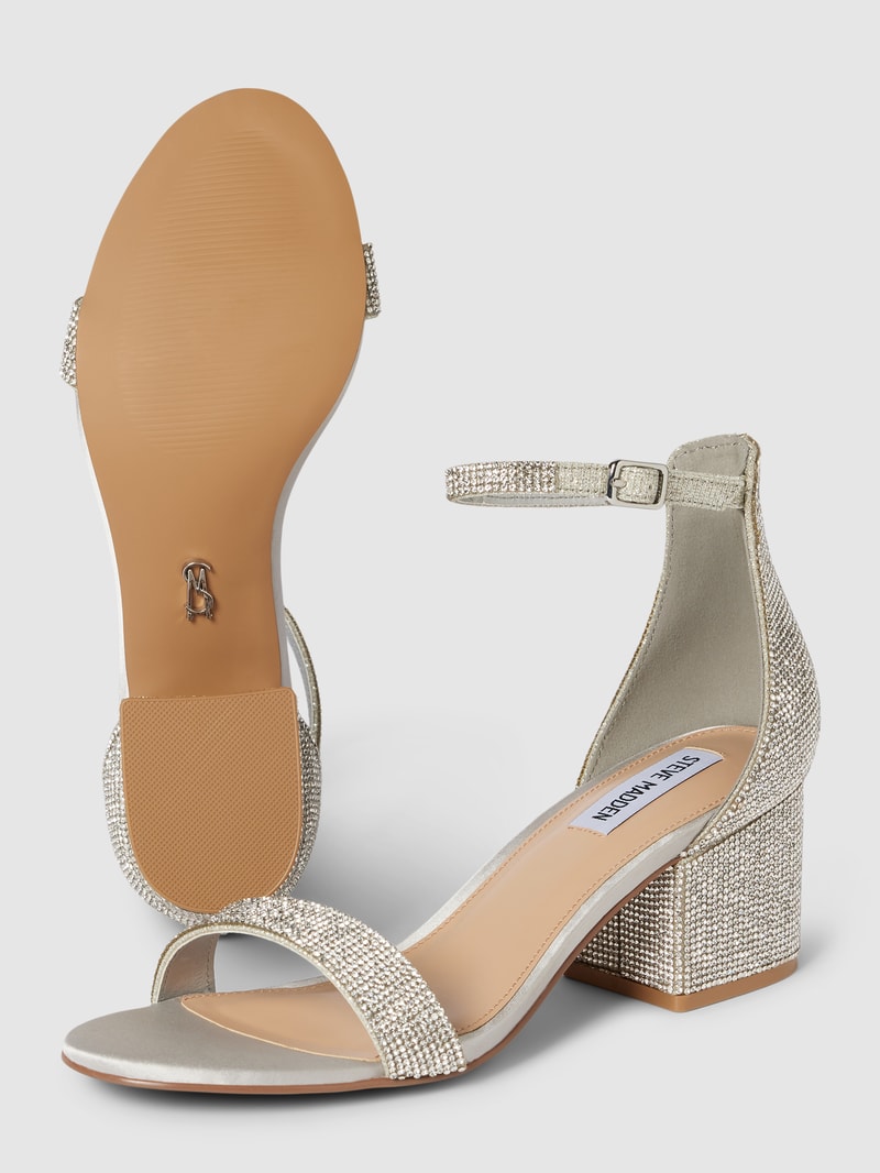 Sandalette mit Strasssteinbesatz Modell 'IRENE' in silber