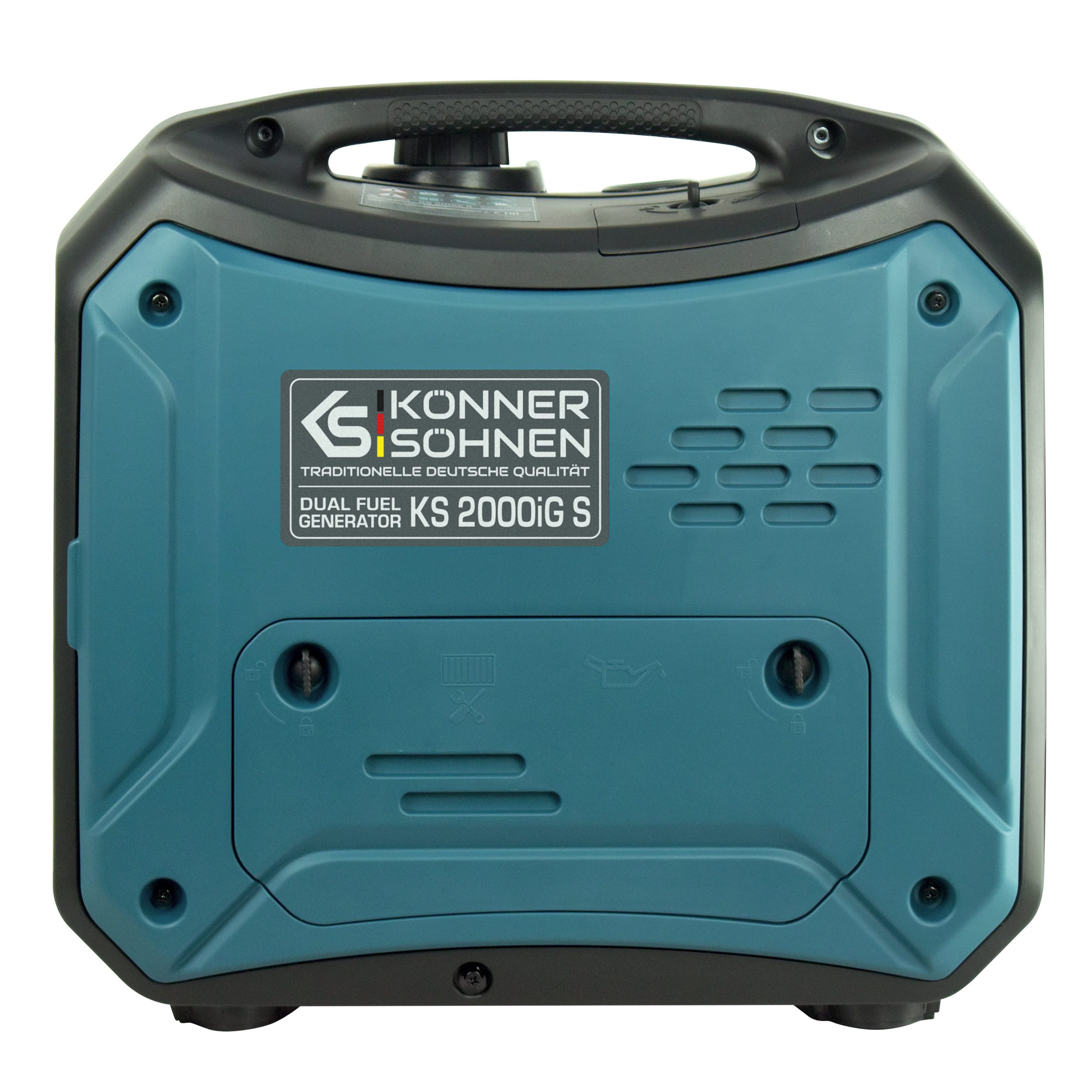 Könner & Söhnen Stromerzeuger KS 2000iG S, 2,00 in kW, (LPG/Benzin-Inverter-Generator Schalldichtes Gehäuse, 1-tlg., (62 dB Lpa 7 m),Schuko 230V, LED-Anzeige,ECO-Modus), Kupferwicklung, Kurzschluss- und Überlastschutz, EURO V