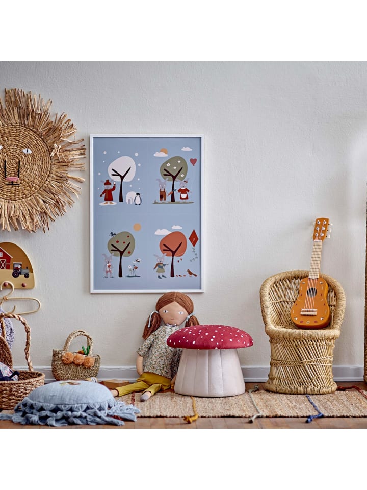Bloomingville mini Bild mit Rahmen Oya in Weiß | Blau | Bunt günstig kaufen onesize