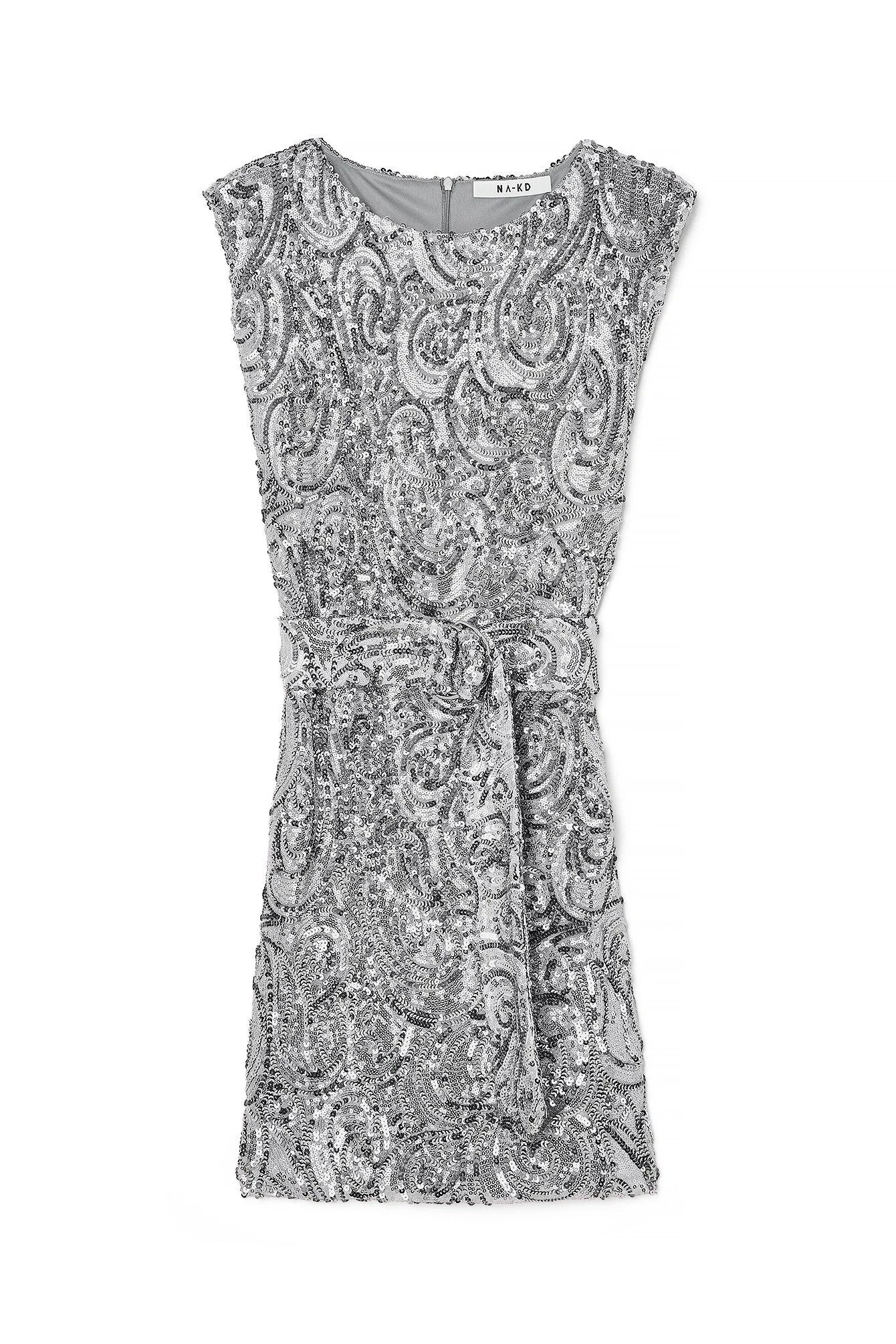 Gegurtetes Pailletten-Minikleid