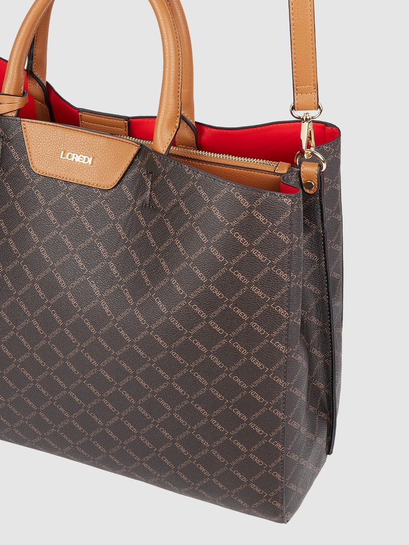 Handtasche mit Logo-Muster Modell 'Filiberta' in dunkelbraun