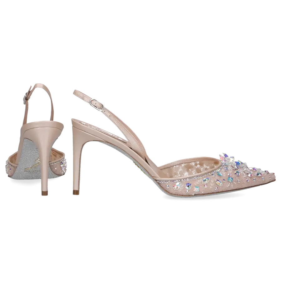Rene Caovilla - Pumps CINDERELLA 80 Mesh - beige