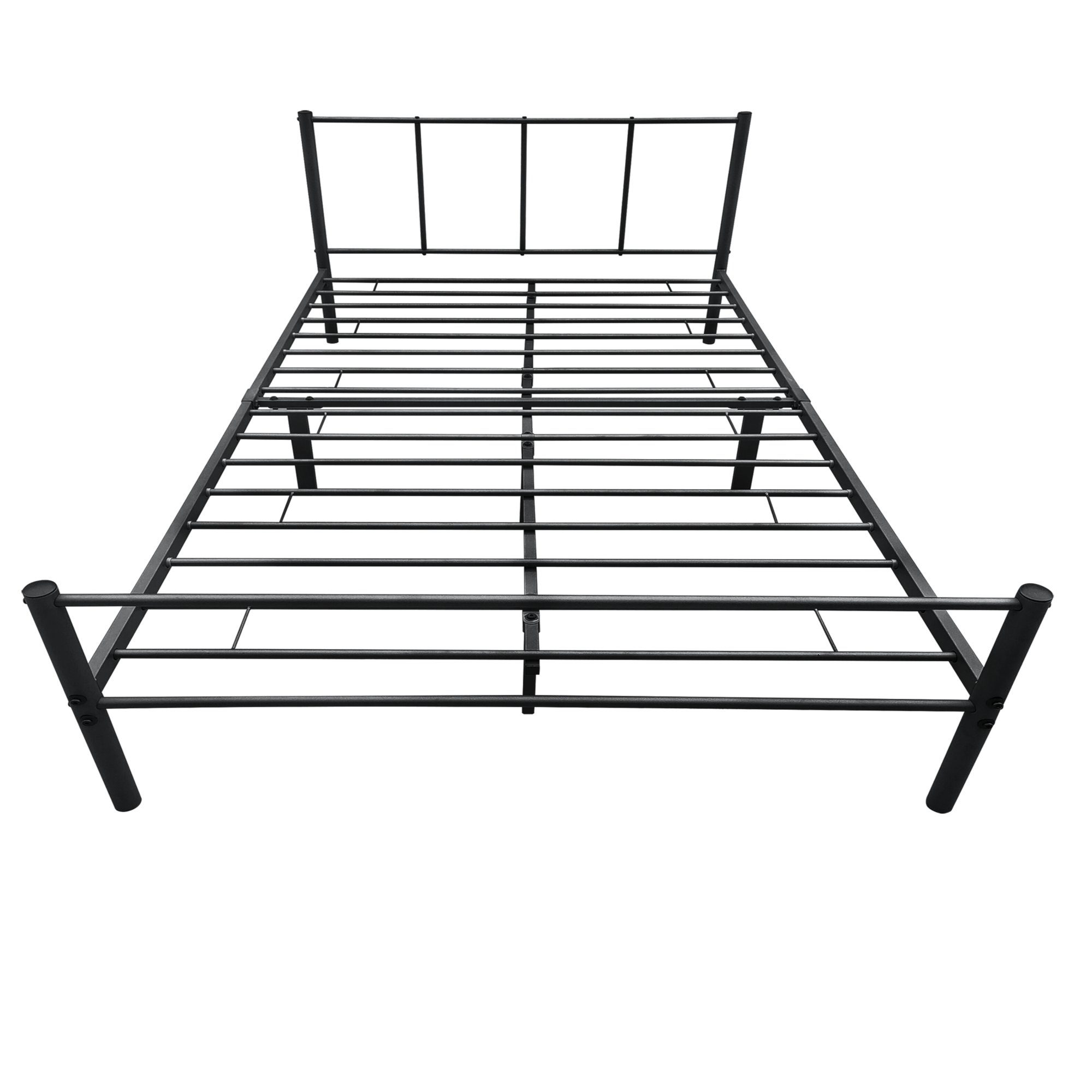 en.casa Metallbett, Laos Bettgestell mit Kaltschaummatratze und Lattenrost 160x200cm