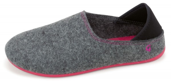 Gottstein ~ Wool Slip-On ~ Grey/Raspberry