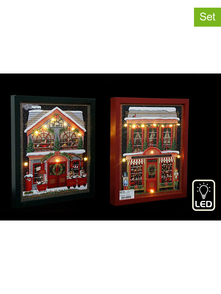 SiL Interiors 4er-Set: Dekoleuchten in Rot/ Grün - (B)25 x (H)30 cm günstig kaufen onesize