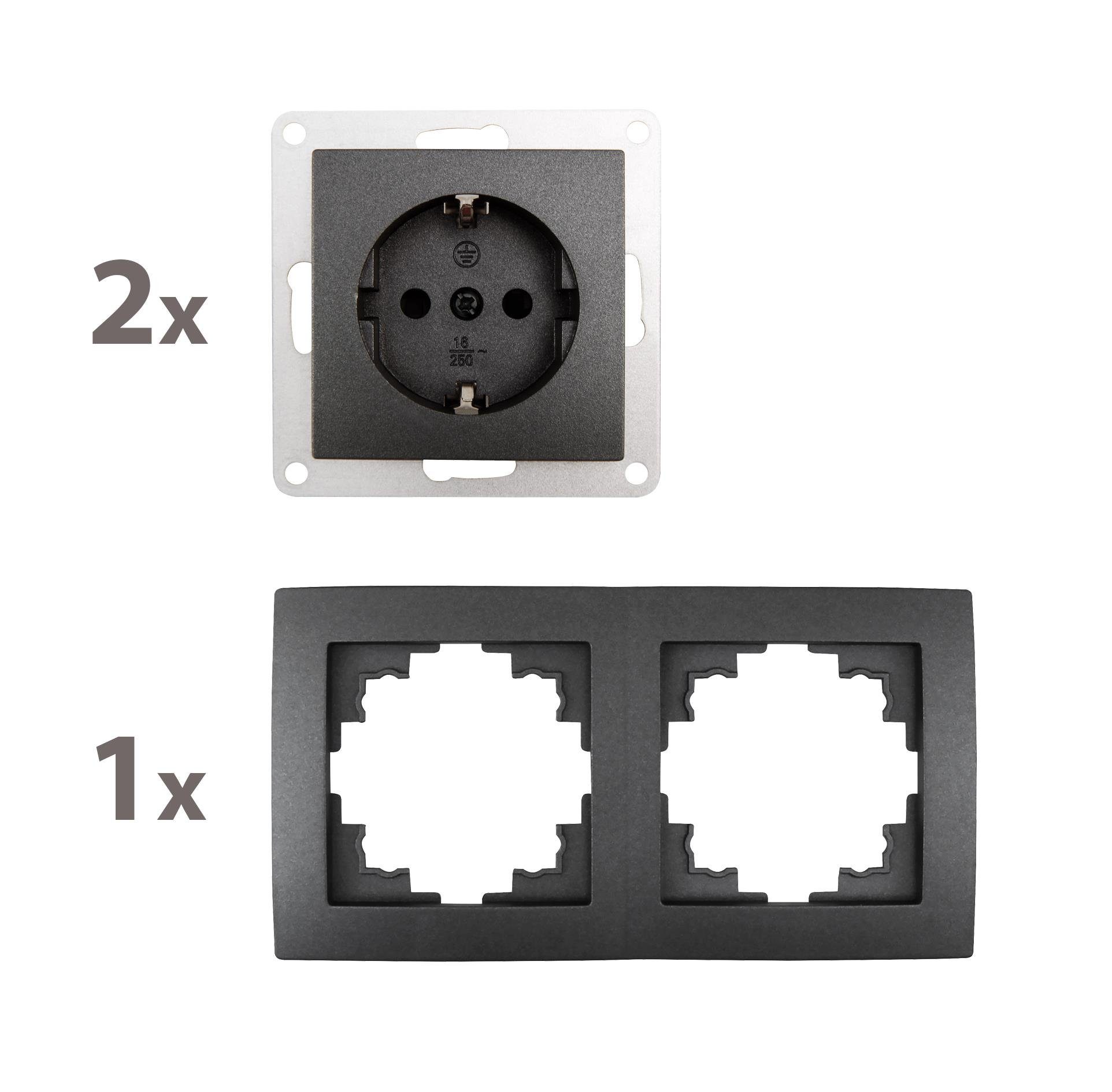 McPower Steckdose Steckdosen Set McPower Flair Beginner 2S Profi 3-teilig, Klemmanschlus