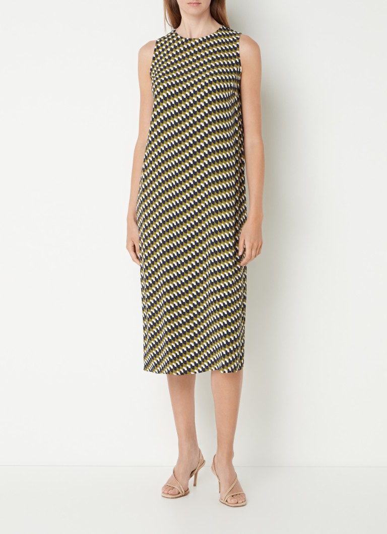 Într-o zi. Rochie lungă Qariel cu imprimeu grafic.