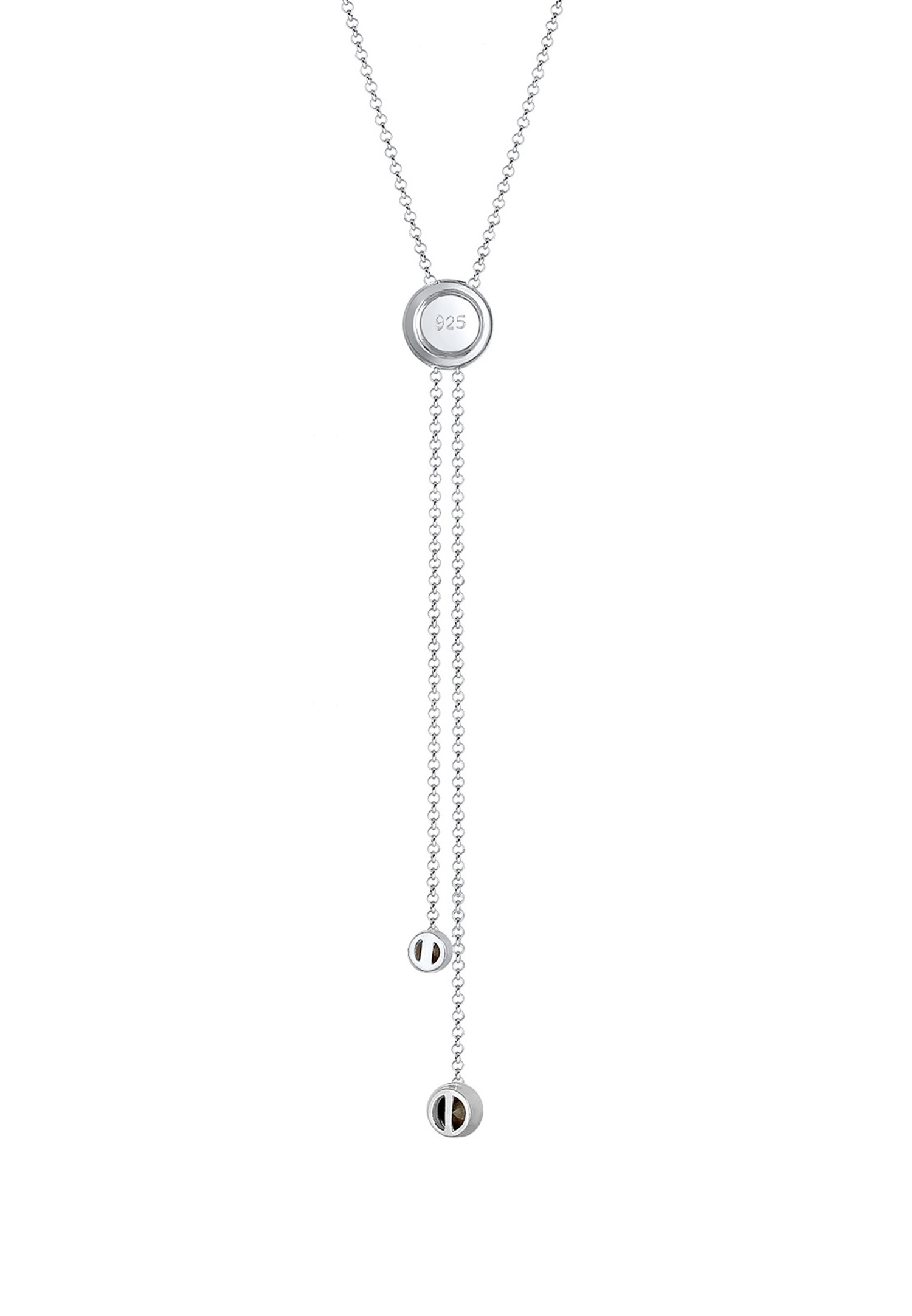 Collana da donna Elli PREMIUM con catena a Y e cerchio geometrico, impreziosita da cristalli, in argento sterling 925.