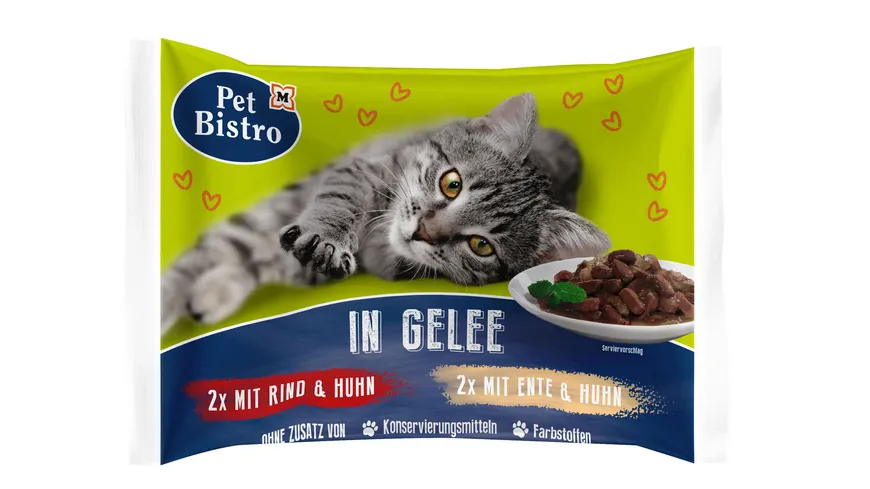 Pet Bistro Katzenfassfutter In Gelee Variationen Rind + Geflügel 400 g