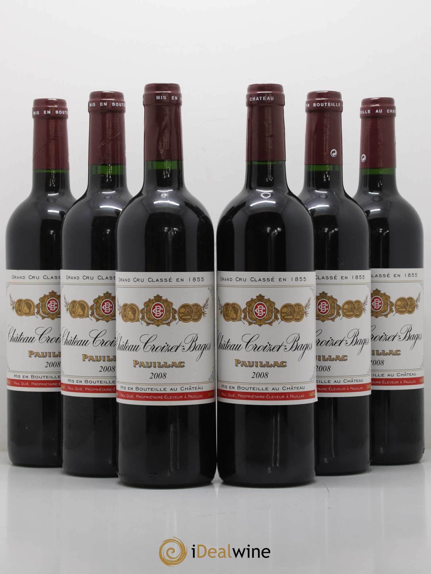 Château Croizet Bages 5ème Grand Cru Classé  2008 - Lot de 6 Bouteilles