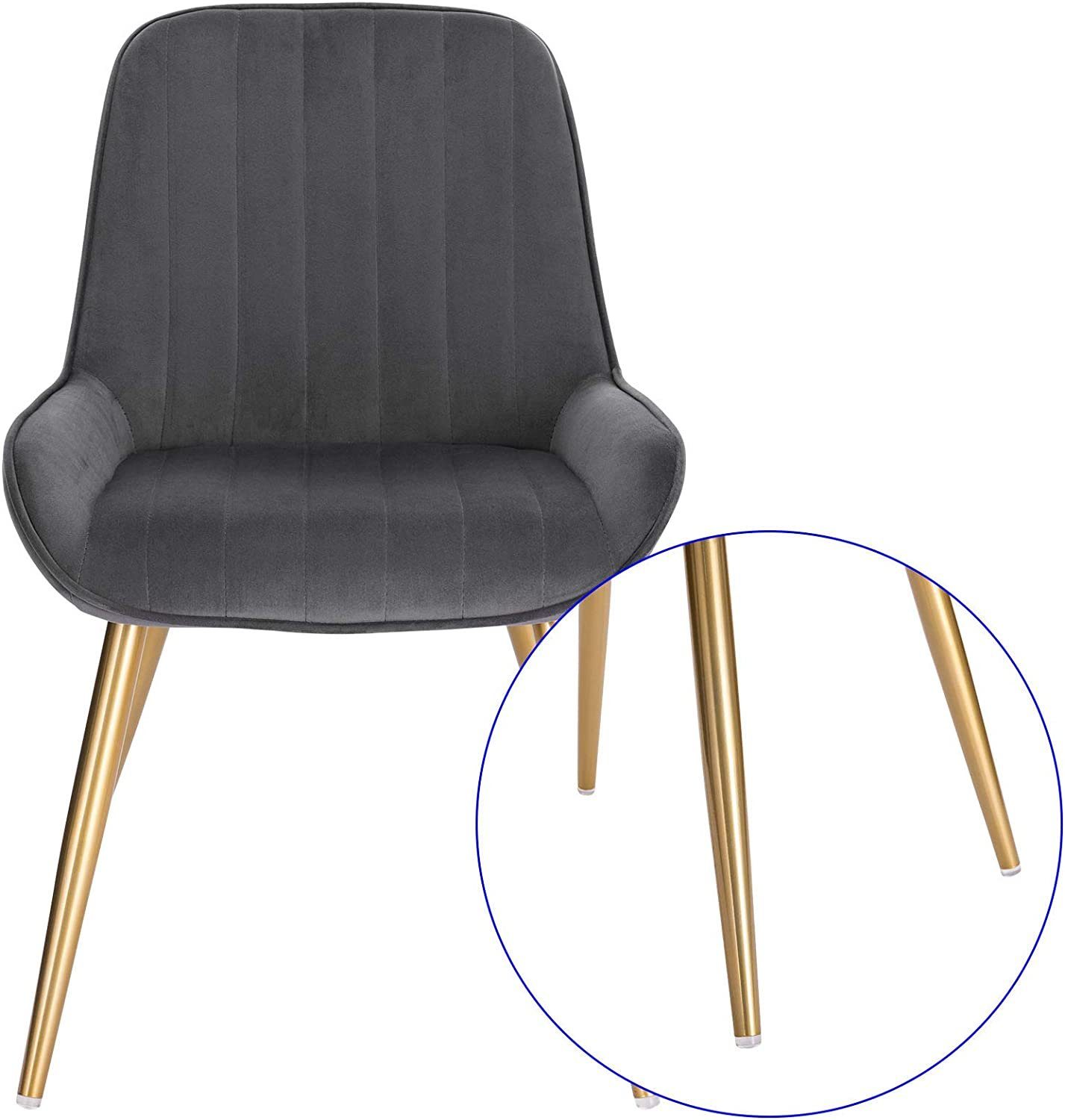 EUGAD Esszimmerstuhl (2 St), Retro, Sitzfläche aus Samt, mit Metallbeine