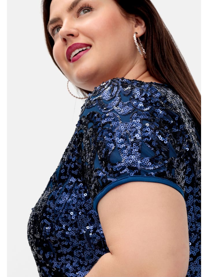 sheego Abendkleid in blau günstig kaufen