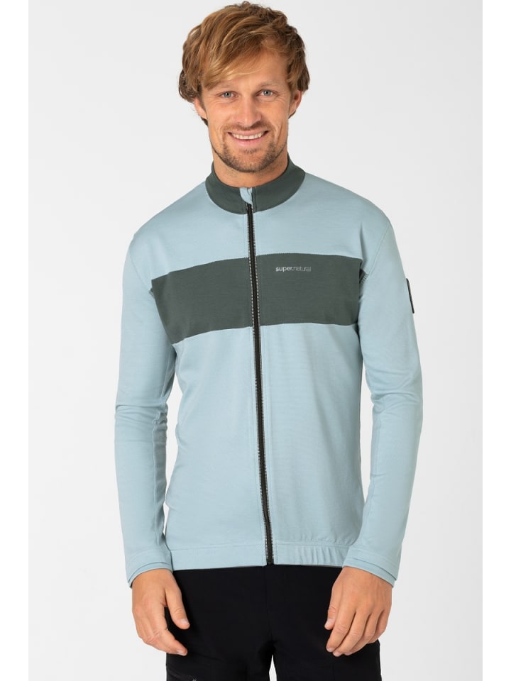 super.natural Merino Fahrradtrikot M GRAVIER LS JERSEY in himmelblau günstig kaufen
