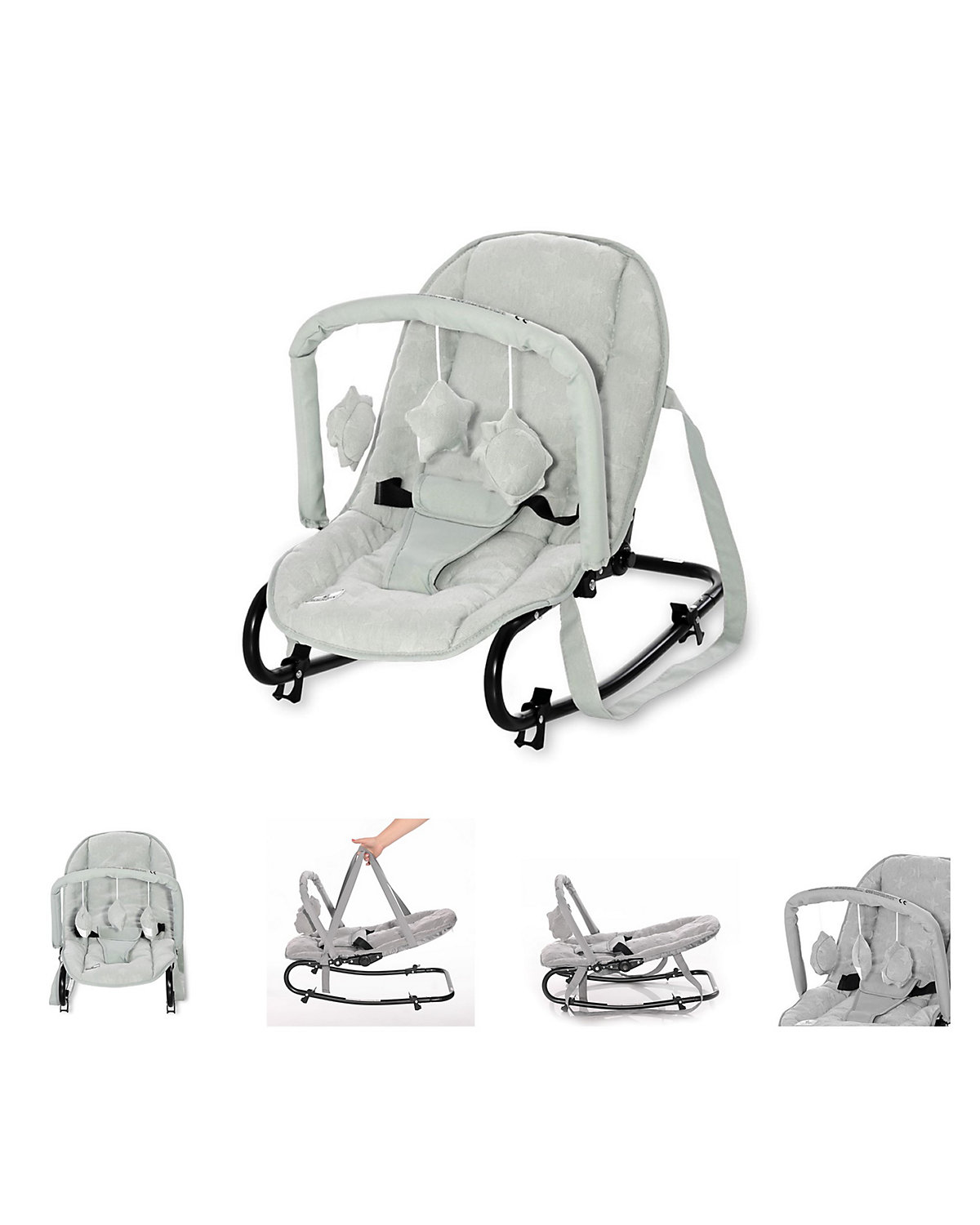 Babywippe Eliza Luxe verstellbare Rückenlehne, Spielbogen, Tragegriffe Babywippen