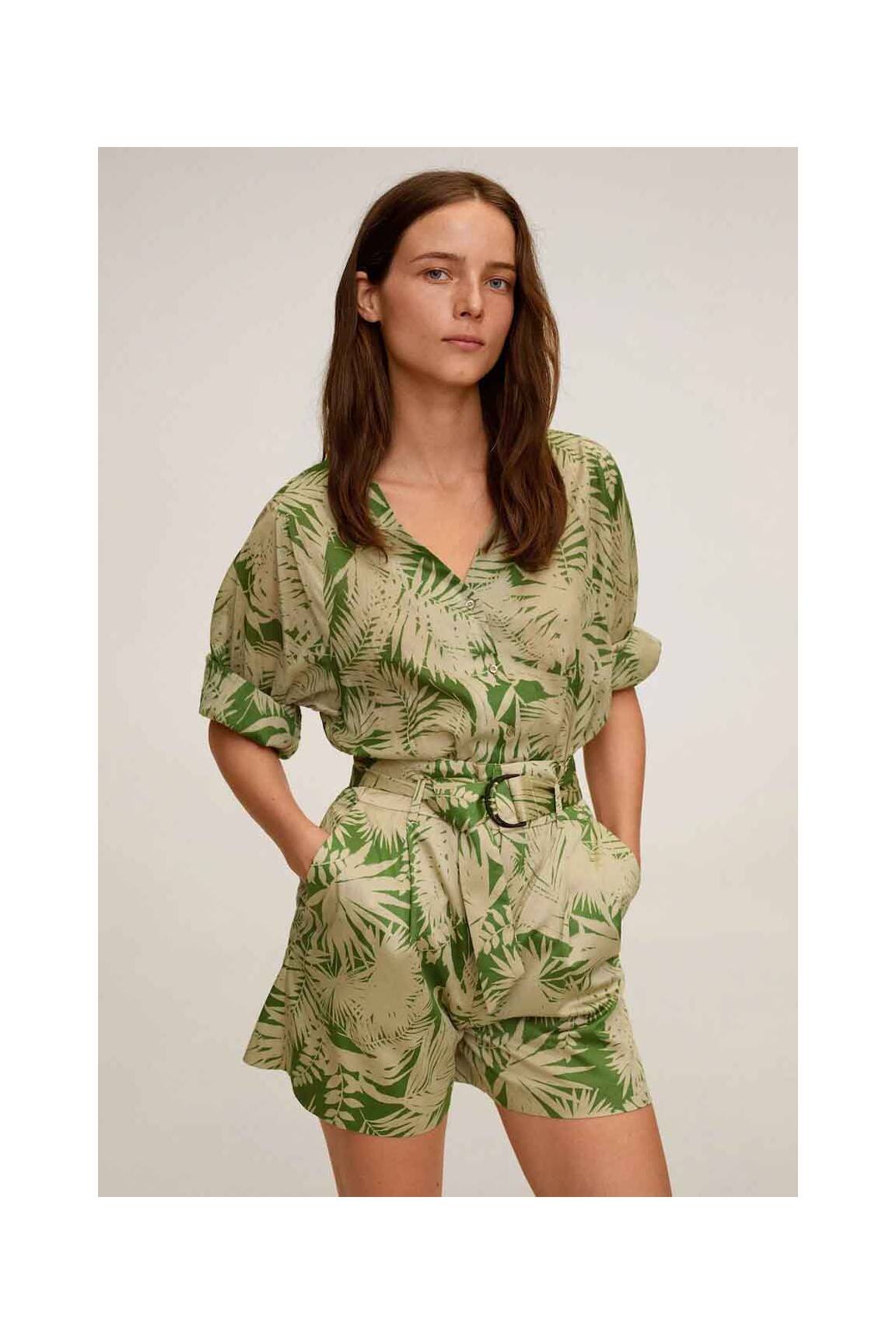 Mango Shorts 1 Femme couleur vert