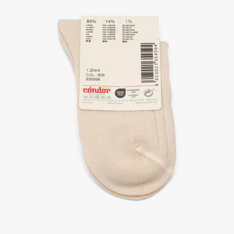 rib strümpfe aus wolle - Beige