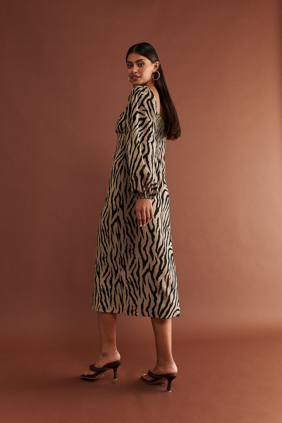 Gathered bust midi dress