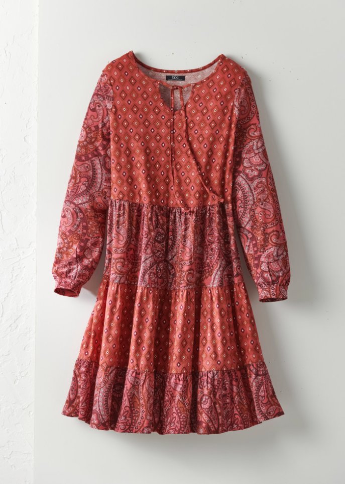 Kurzes Jerseykleid aus Baumwoll- Viskose Mischung, A-Linie