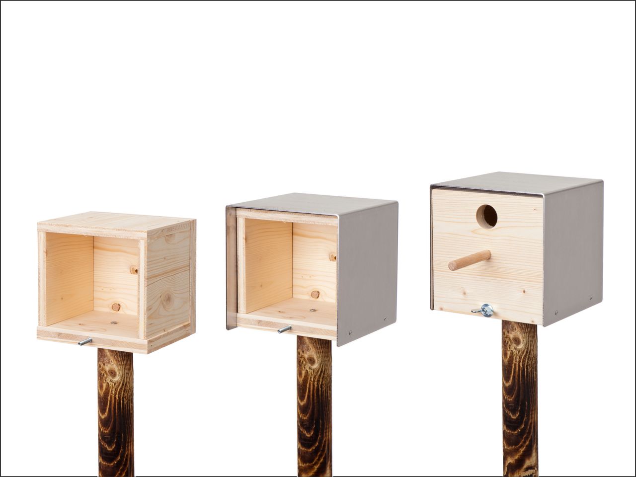Keilbach Designprodukte Keilbach Nistkasten, Edelstahl, gelbe Holzfront