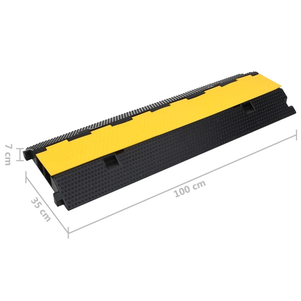 vidaXL Parkschwelle Kabelbrücken mit 2 Kanälen 2 Stk 100 cm Gummi
