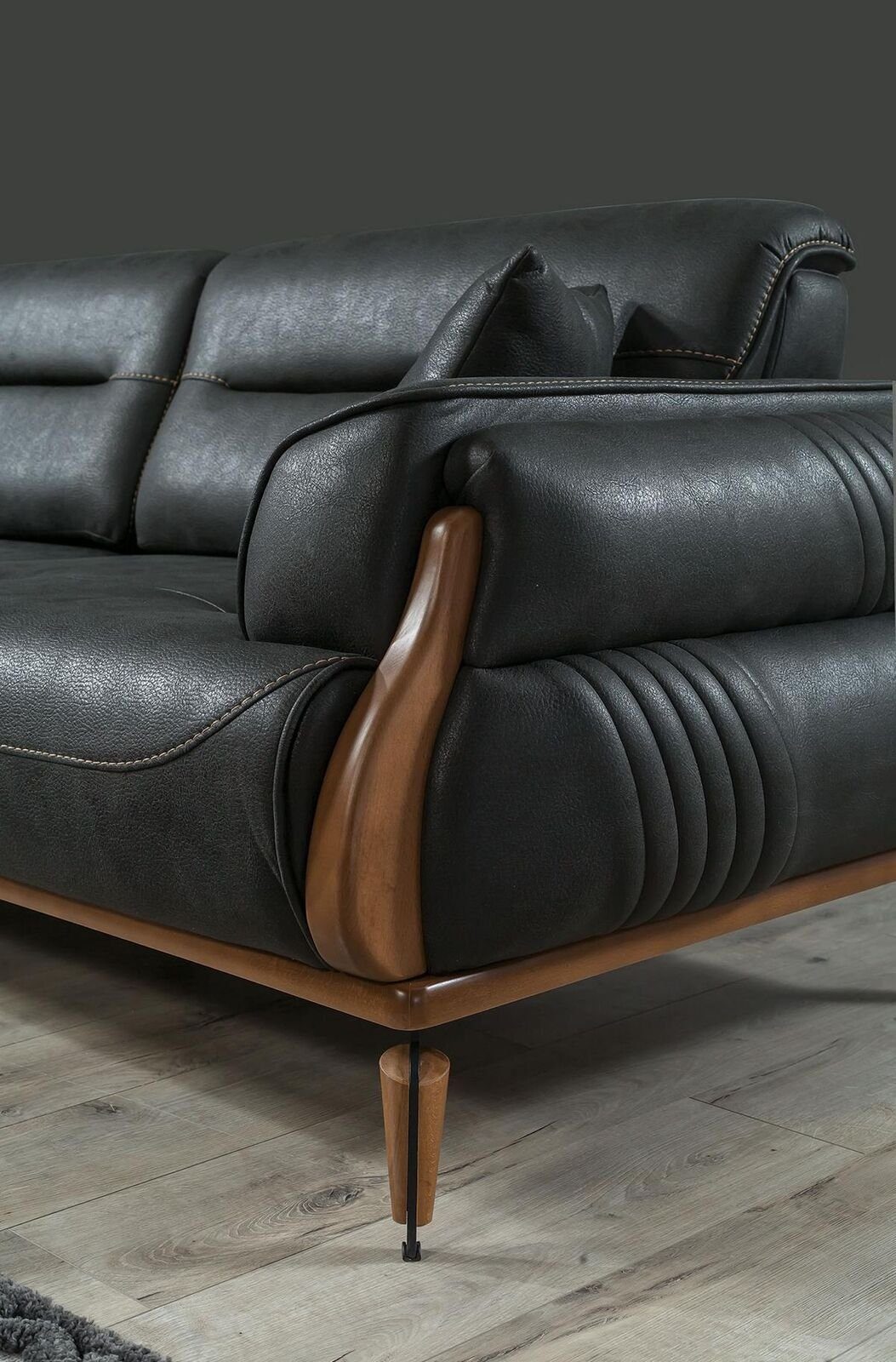 JVmoebel Wohnzimmer-Set Dreisitzer Sofas Wohnzimmer Designer Polstermöbel Sessel Modern, (3-St., Sofa 3 Sitzer, Sessel), Made in Europa