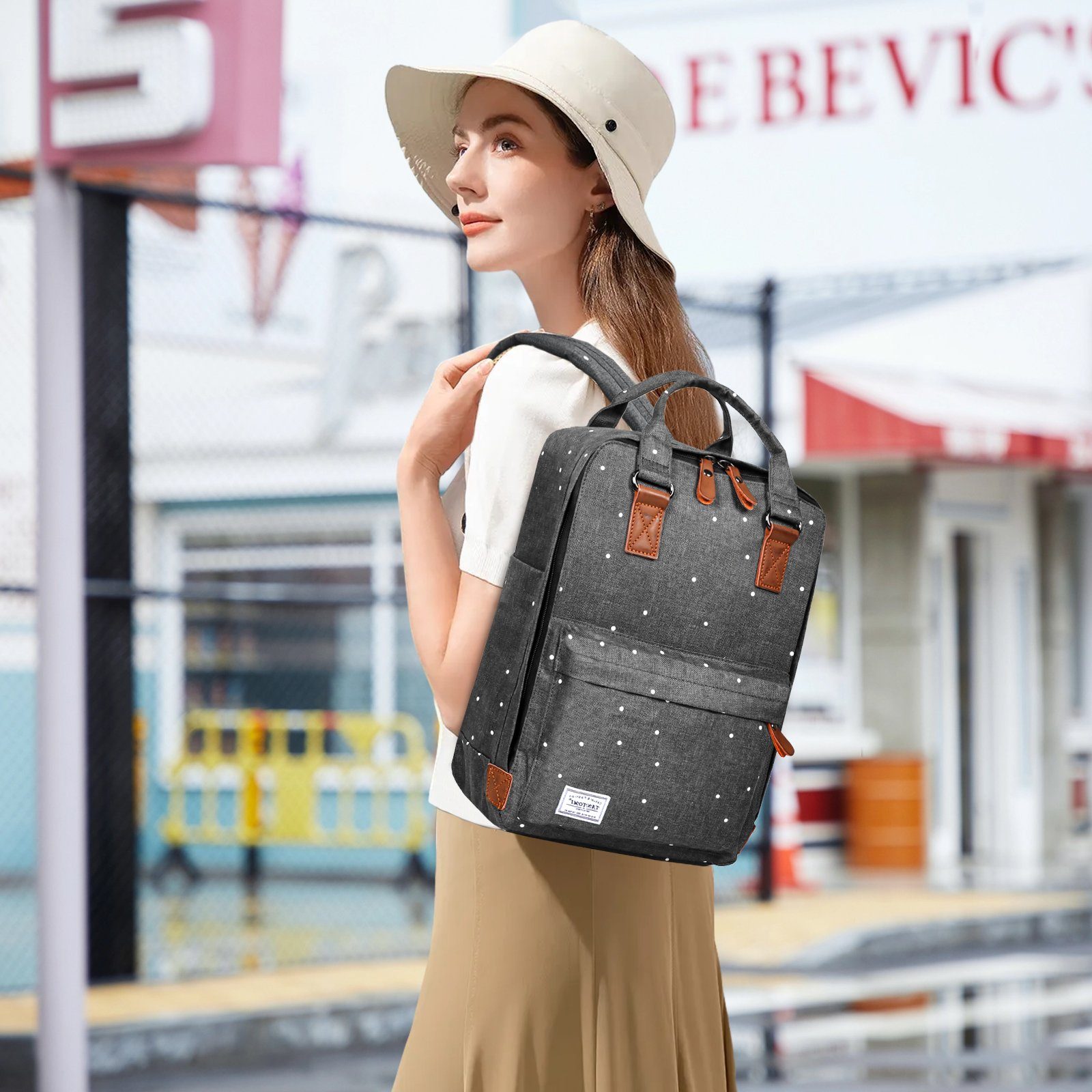 TAN.TOMI Freizeitrucksack Rucksack Damen,Schulrucksack Mädchen Teenager Rucksack Frauen, Rucksack Schule,Tagesrucksack mit Laptopfach für 15.6 Zoll Laptop