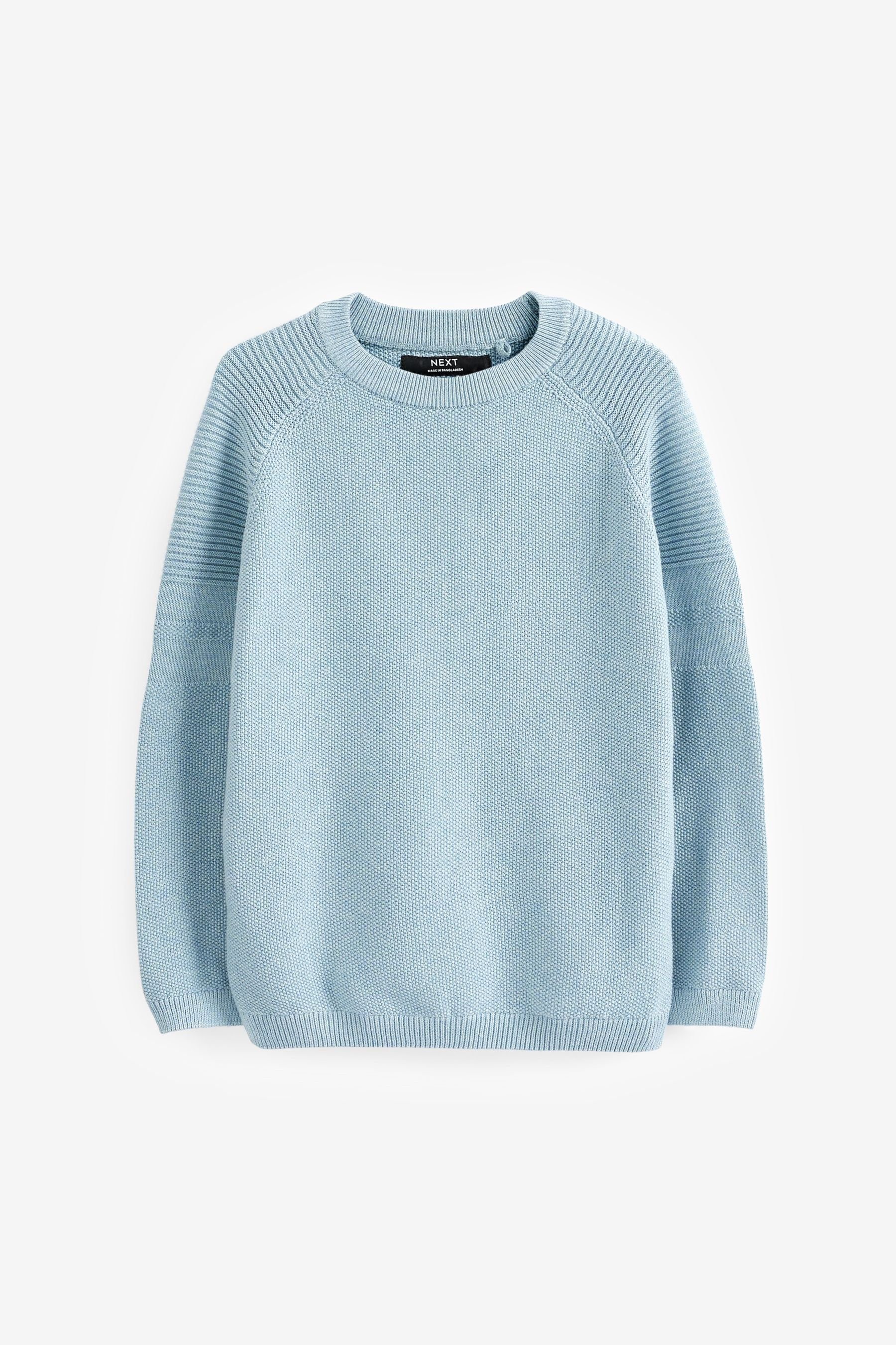 Next Rundhalspullover Pullover mit Struktur ohne Hirsch (1-tlg)