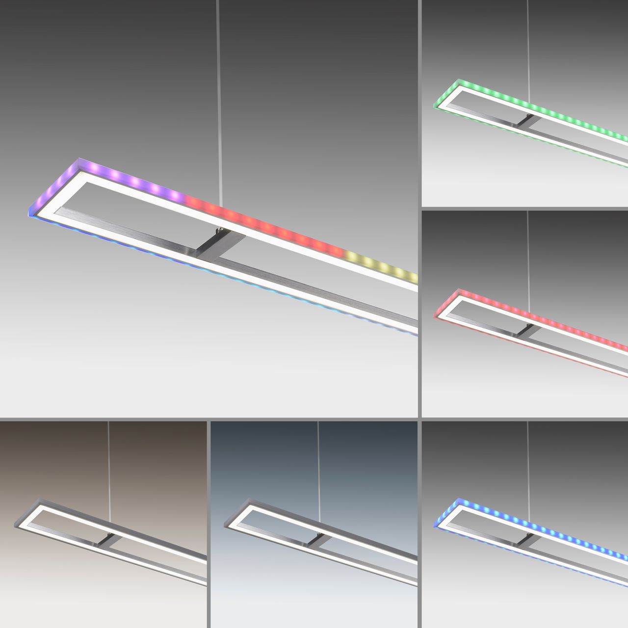 JUST LIGHT LeuchtenDirekt LED Pendelleuchte FELIX60, Downlight: CCT, Sidlight: RGB, dimmbar, IR-Fernbedienung, IP20