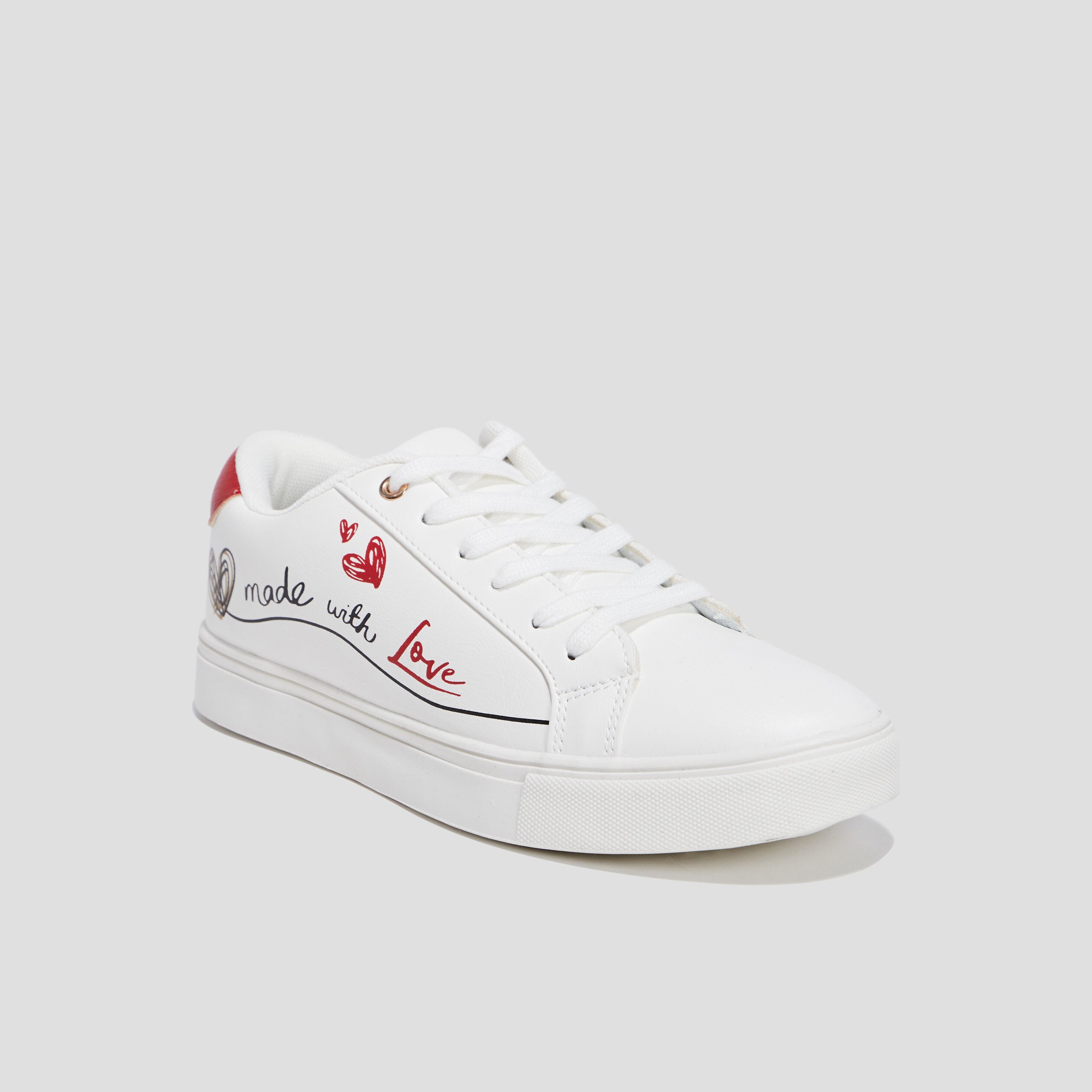 Tennis à lacets blanc femme | La Halle