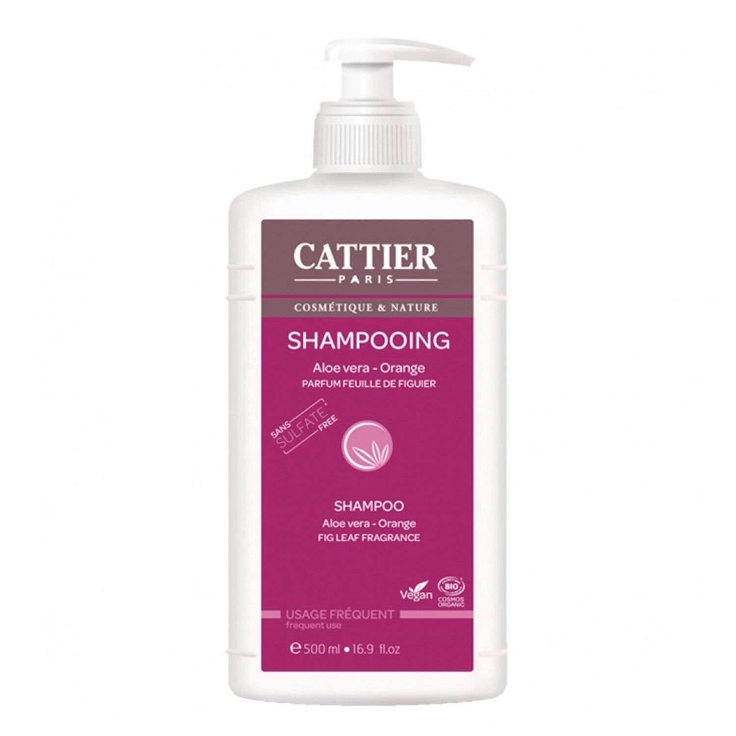 Cattier Shampooing Aloe Vera & Orange Usage Fréquent 500 ml