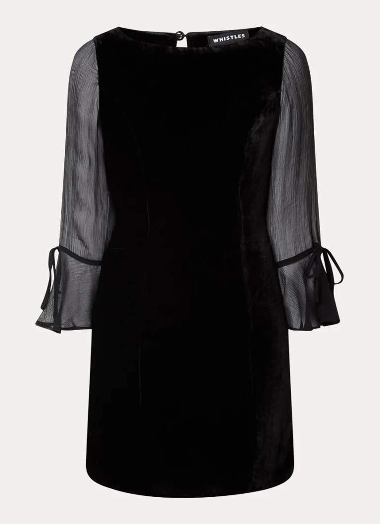 Whistles Myla semi-transparent velvet mini dress