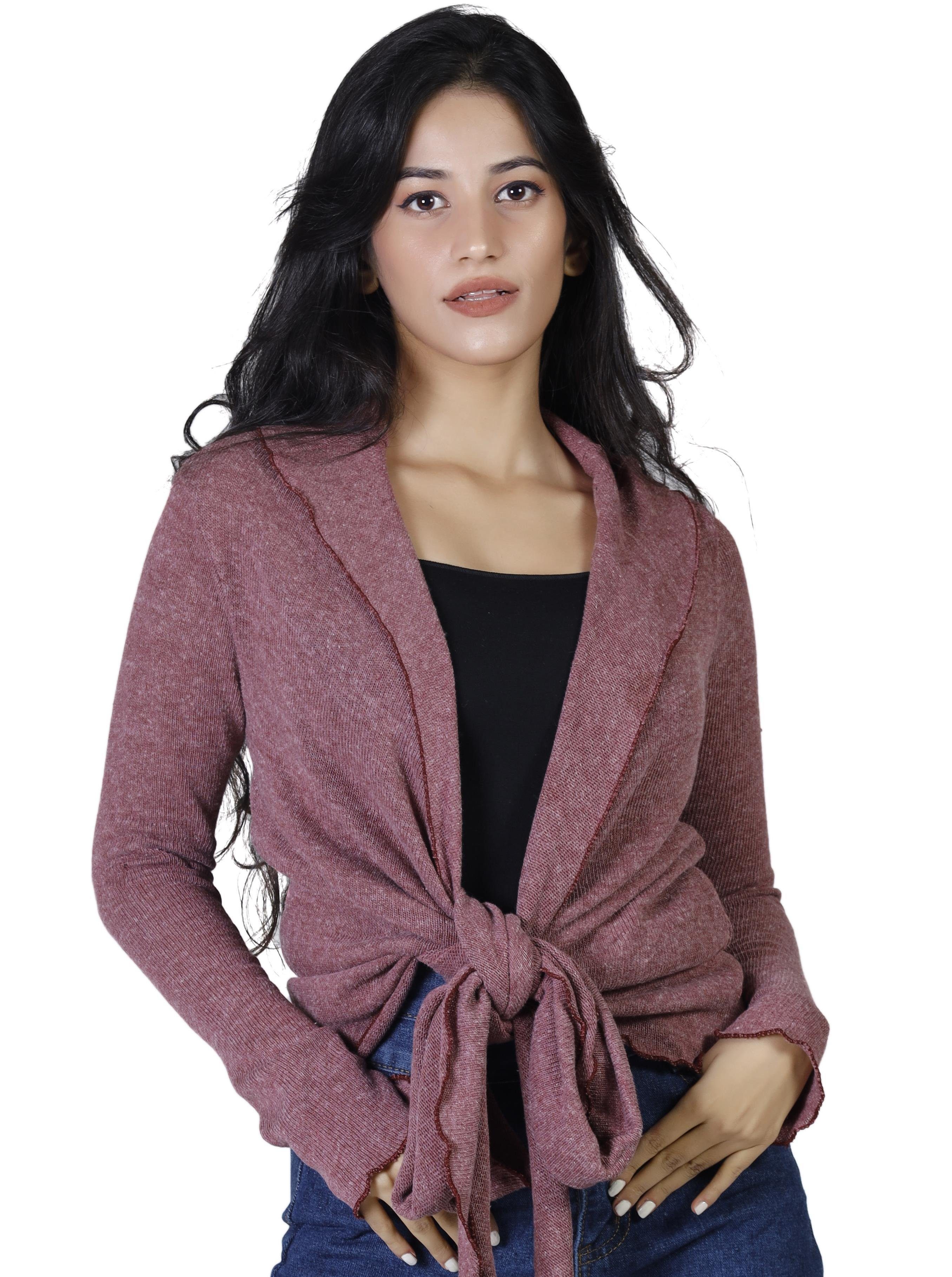 Guru-Shop Longsleeve Wickelshirt, Baumwollstrick Pullover,.. alternative Bekleidung