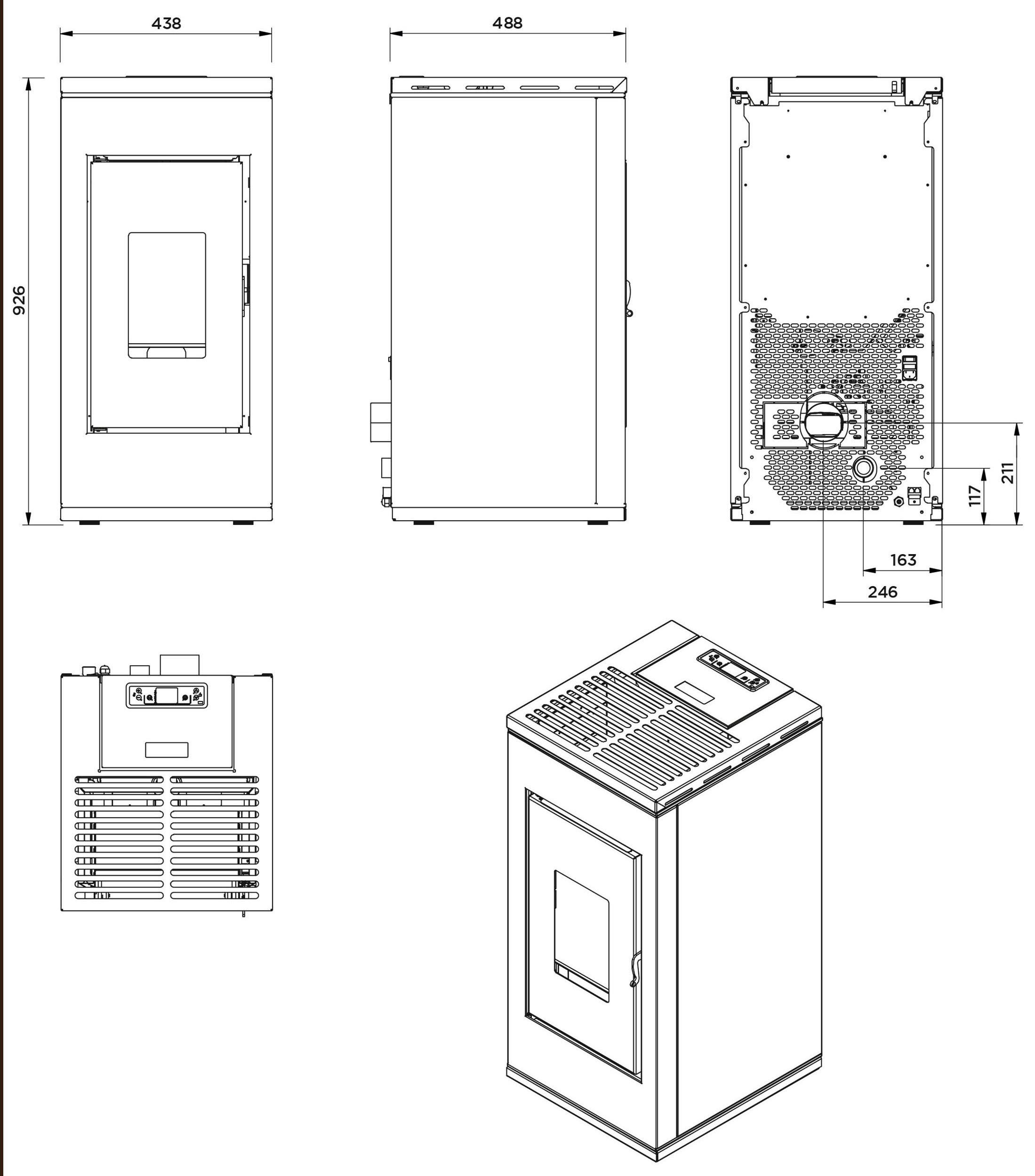 interstoves Pelletofen J_olene 8, 7,2 kW, Zeitbrand