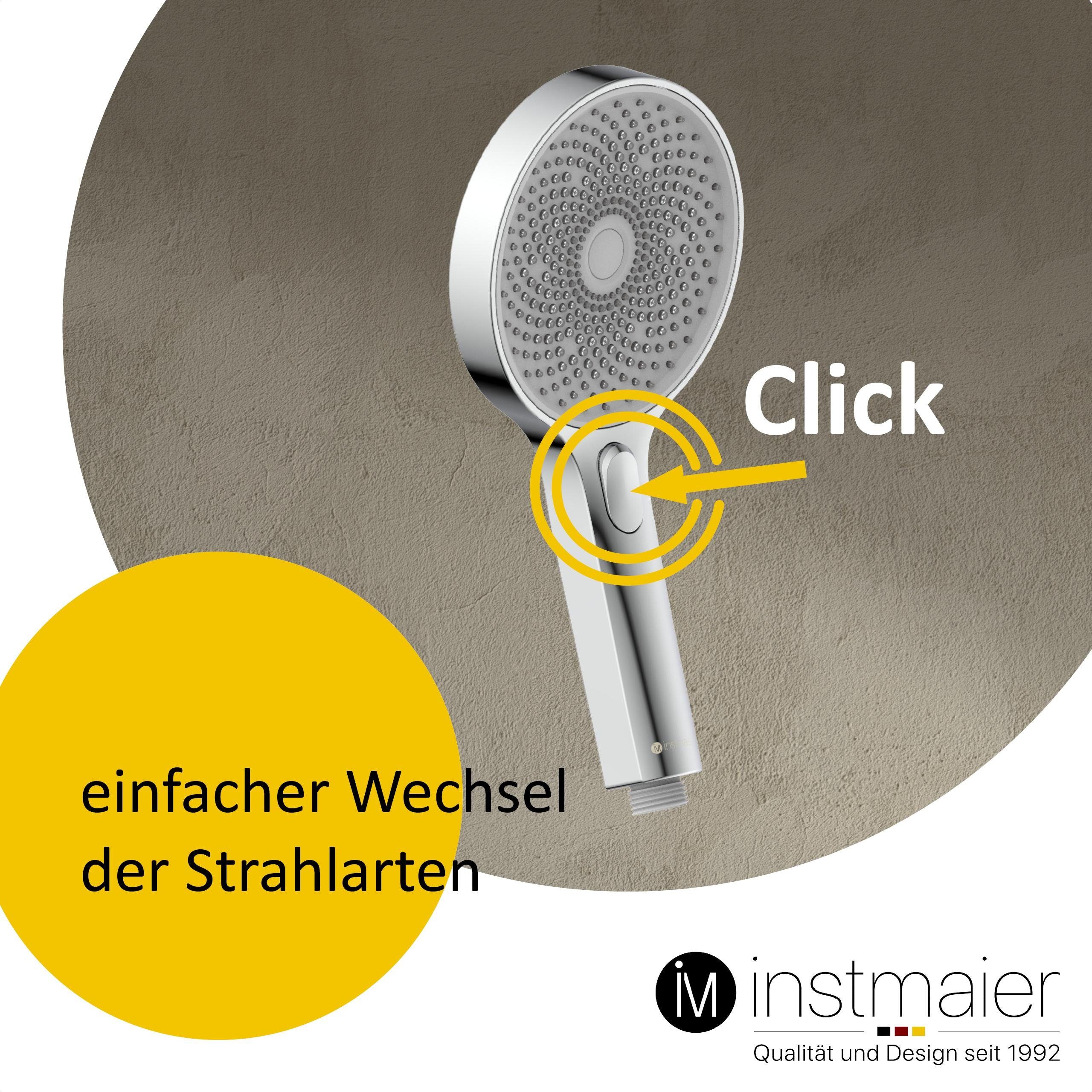instmaier Handbrause H1, Duschbrause mit einzigartigem Strahlbild, Wassersparend