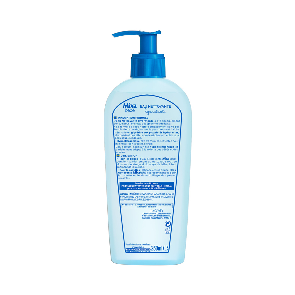 mixa Bébé Eau Nettoyante Hydratante