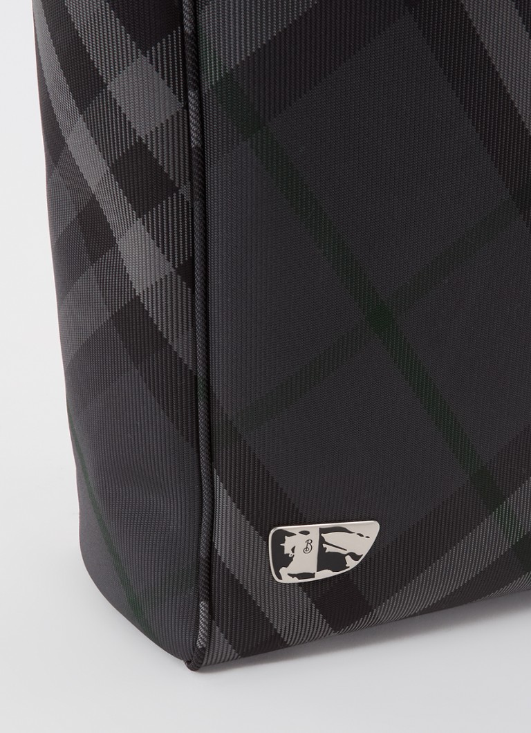 Torebka Burberry Grid z nadrukiem w kratkę i detalami ze skóry cielęcej.