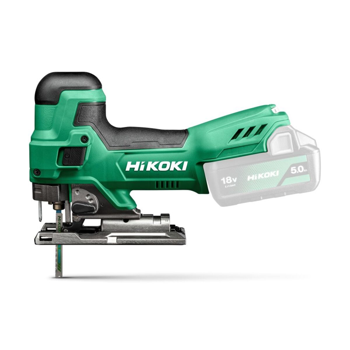 HiKOKI CJ18DBW2Z akumuliatorinis dekupažinis pjūklas 135 mm 18 V be akumuliatorių ir įkroviklio HSC II dėkle