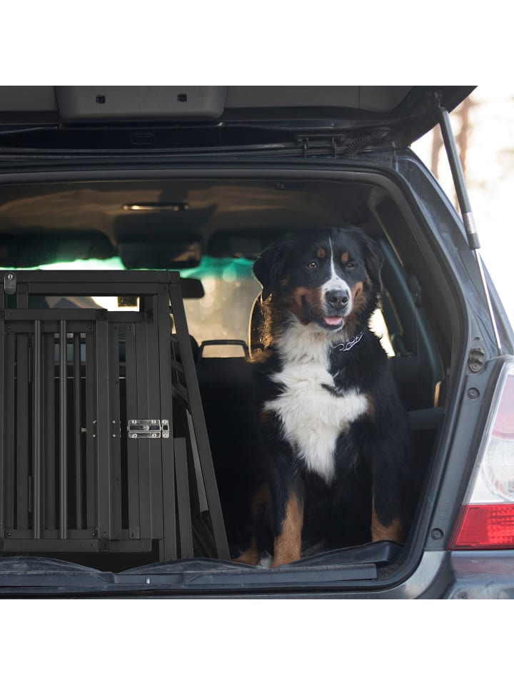 relaxdays Auto-Hundebox in Schwarz - (B)90 x (H)64 x (T)82 cm günstig kaufen onesize