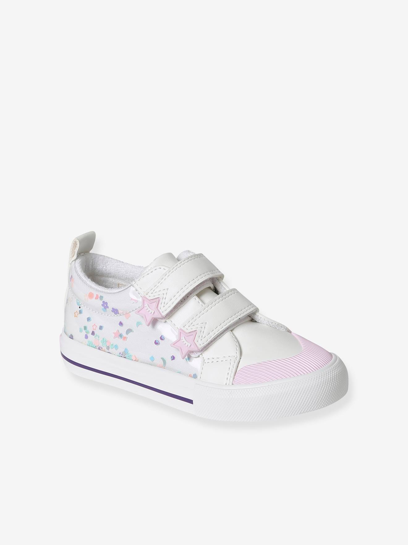 Baskets scratchées fille collection maternelle blanc