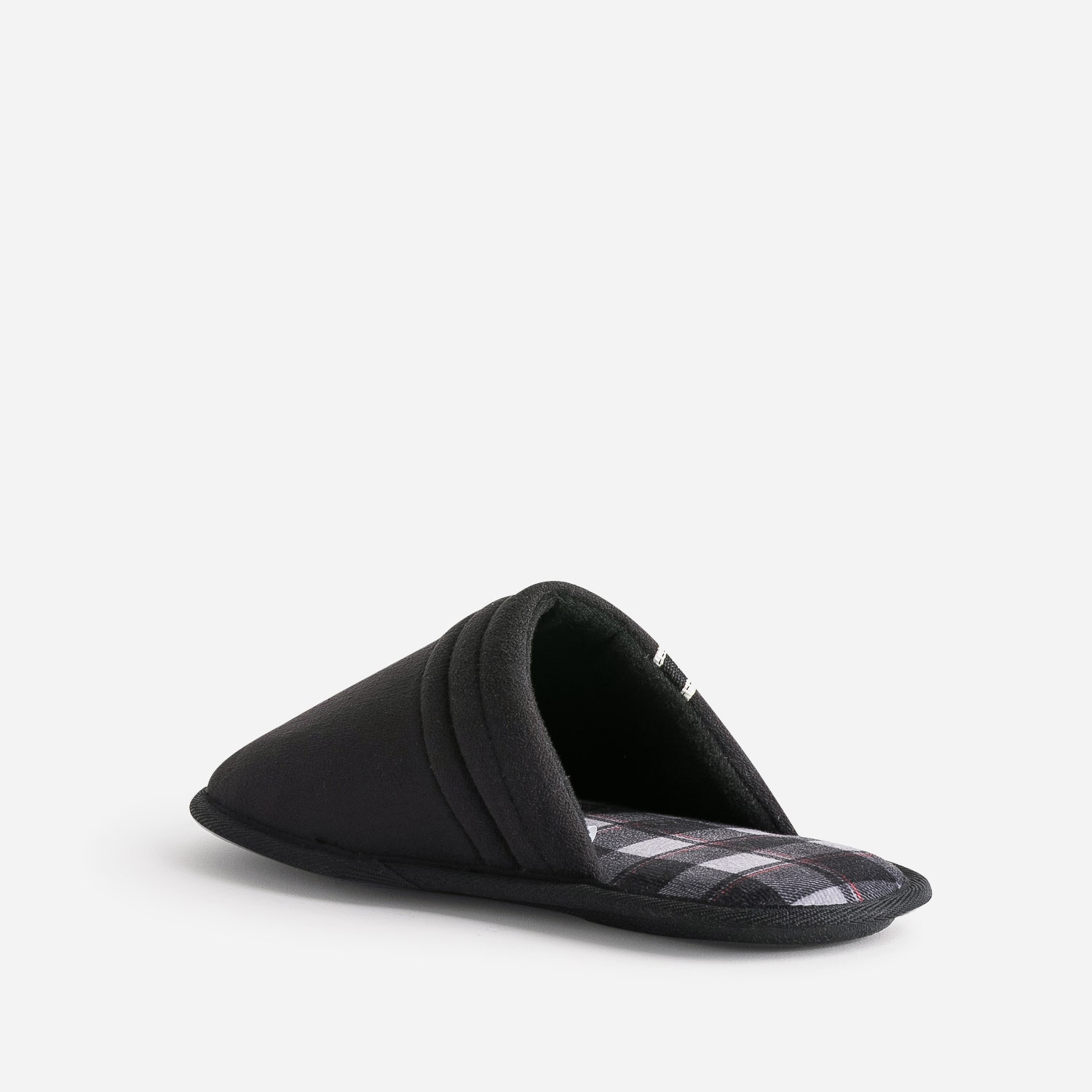 Chausson-mule noire première carreaux