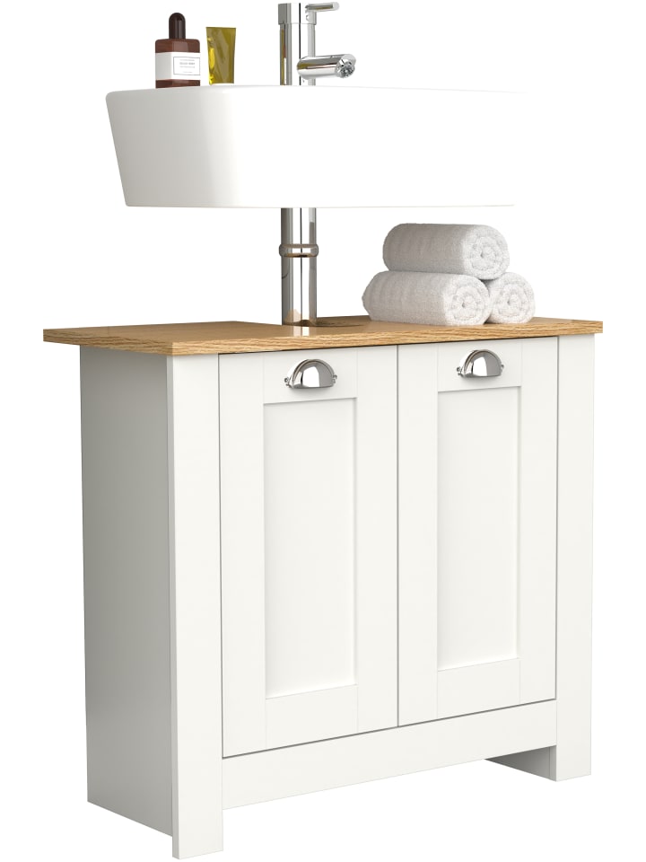 VCM  Holz Badmöbel Badunterschrank Schrank Balusa M in Weiß günstig kaufen onesize