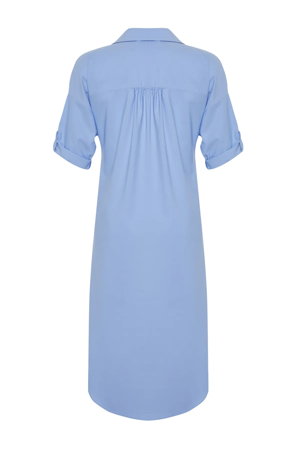 Trendyol Collection  Blaues gewebtes Midi-Strandkleid mit Schlitz TBESS21EL3847