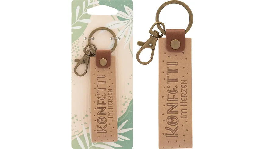 GRUSS&CO Schlüsselanhänger Kunstleder »Konfetti im Herzen«