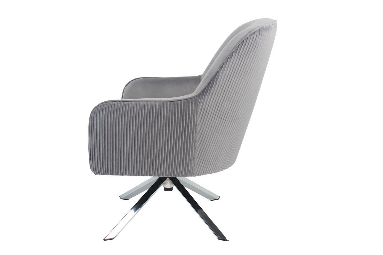 Happy Home Happy Home Drehsessel mit Samtbezug HWP63-GRA grau