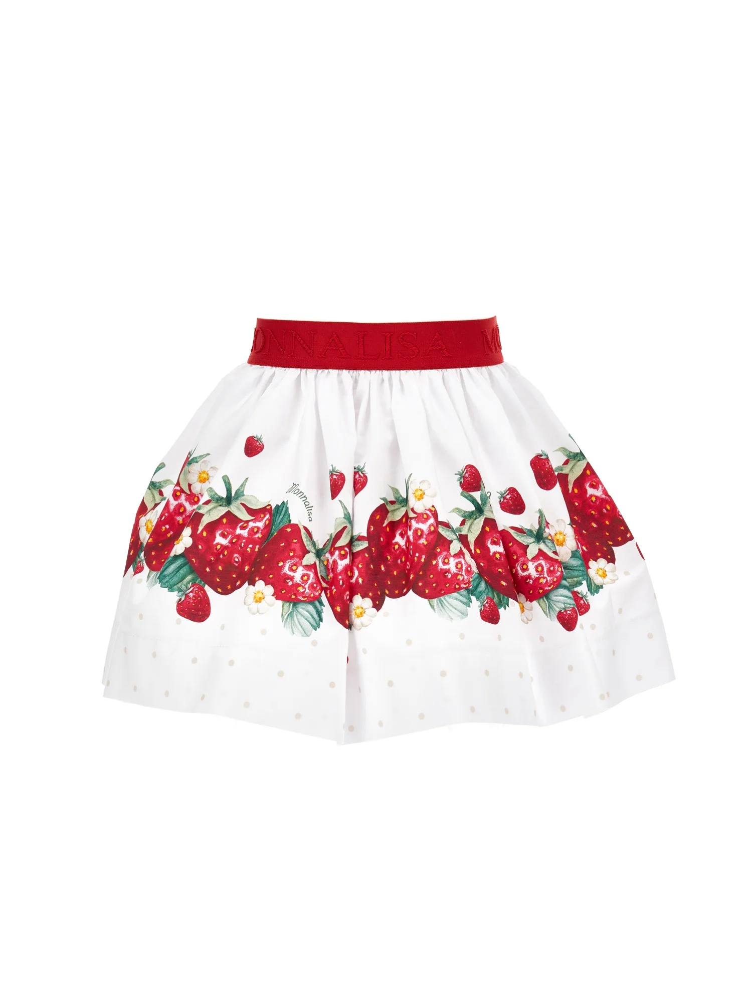 FALDA DE POPELINA FRESA Monnalisa - Minifalda